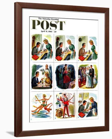 "Circle of Love," Saturday Evening Post Cover, April 8, 1961-Constantin Alajalov-Framed Giclee Print