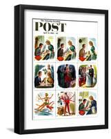 "Circle of Love," Saturday Evening Post Cover, April 8, 1961-Constantin Alajalov-Framed Giclee Print