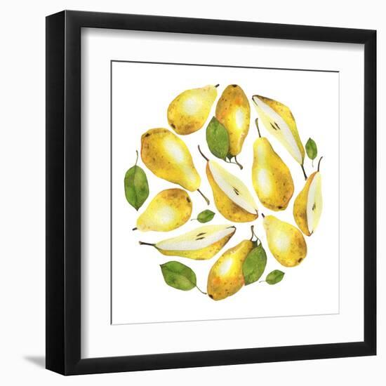 Circle of Yellow Pears-Maria Mirnaya-Framed Art Print