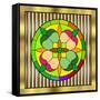 Circle on Bars 2-Art Deco Designs-Framed Stretched Canvas