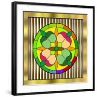 Circle on Bars 2-Art Deco Designs-Framed Giclee Print