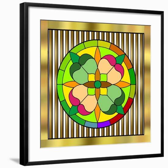 Circle on Bars 2-Art Deco Designs-Framed Giclee Print