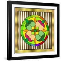 Circle on Bars 2-Art Deco Designs-Framed Giclee Print