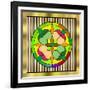 Circle on Bars 2-Art Deco Designs-Framed Giclee Print