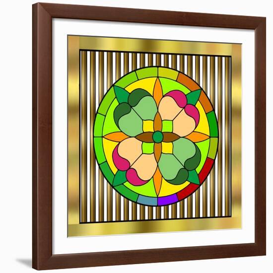 Circle on Bars 2-Art Deco Designs-Framed Giclee Print