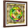 Circle on Bars 2-Art Deco Designs-Framed Giclee Print