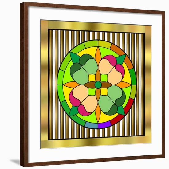 Circle on Bars 2-Art Deco Designs-Framed Giclee Print