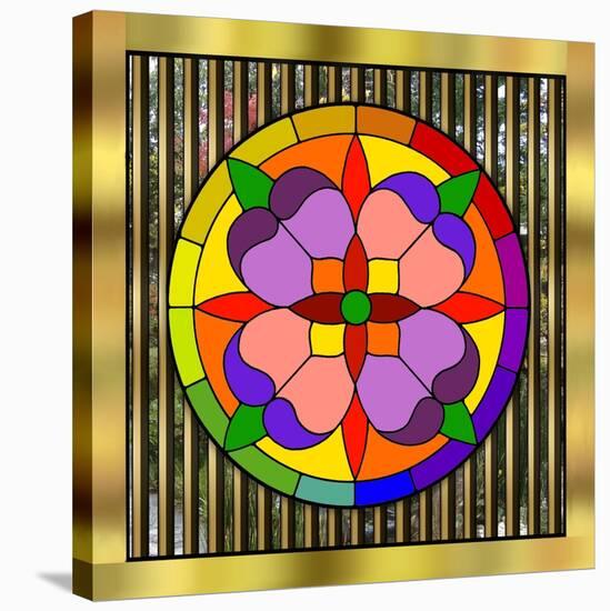Circle On Bars-Art Deco Designs-Stretched Canvas