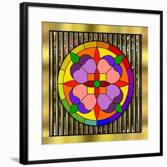 Circle On Bars-Art Deco Designs-Framed Giclee Print