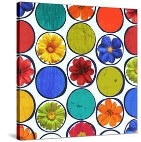 Circle Pattern with Flowers I-Irena Orlov-Stretched Canvas