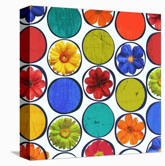 Circle Pattern with Flowers I-Irena Orlov-Stretched Canvas
