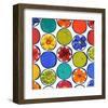 Circle Pattern with Flowers I-Irena Orlov-Framed Art Print