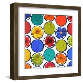 Circle Pattern with Flowers I-Irena Orlov-Framed Art Print