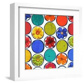 Circle Pattern with Flowers I-Irena Orlov-Framed Art Print