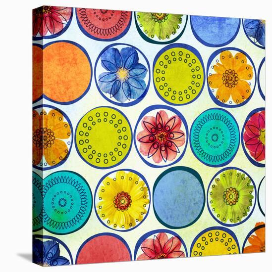 Circle Pattern with Flowers II-Irena Orlov-Stretched Canvas