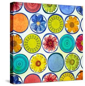 Circle Pattern with Flowers II-Irena Orlov-Stretched Canvas