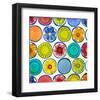 Circle Pattern with Flowers II-Irena Orlov-Framed Art Print