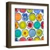 Circle Pattern with Flowers II-Irena Orlov-Framed Art Print