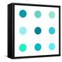 Circle Three Blue Green-Karl Langdon-Framed Stretched Canvas