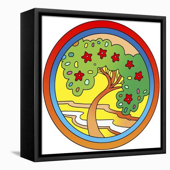 Circle-Tree-Howie Green-Framed Stretched Canvas