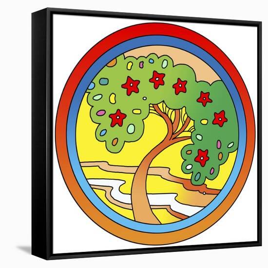 Circle-Tree-Howie Green-Framed Stretched Canvas