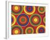 Circles Abstract On Red-Ron Magnes-Framed Giclee Print
