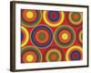 Circles Abstract On Red-Ron Magnes-Framed Giclee Print