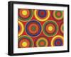 Circles Abstract On Red-Ron Magnes-Framed Giclee Print