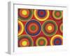 Circles Abstract On Red-Ron Magnes-Framed Giclee Print