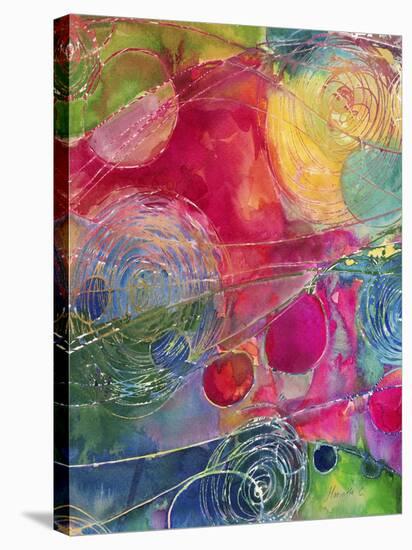 Circles And Waves 2-Marietta Cohen Art and Design-Stretched Canvas