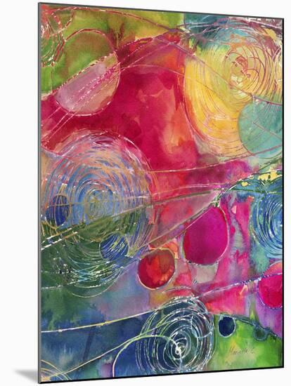 Circles And Waves 2-Marietta Cohen Art and Design-Mounted Giclee Print