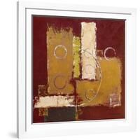 Circles on Red and Brown I-David Sedalia-Framed Art Print