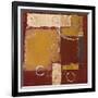 Circles on Red and Brown II-David Sedalia-Framed Art Print