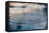 Circles on the Water of a Lake and Sky Reflection-null-Framed Stretched Canvas