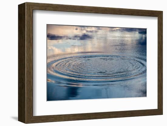 Circles on the Water of a Lake and Sky Reflection-null-Framed Photographic Print