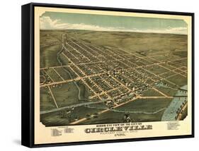 Circleville, Ohio - Panoramic Map-Lantern Press-Framed Stretched Canvas