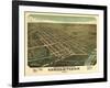 Circleville, Ohio - Panoramic Map-Lantern Press-Framed Art Print