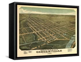 Circleville, Ohio - Panoramic Map-Lantern Press-Framed Stretched Canvas