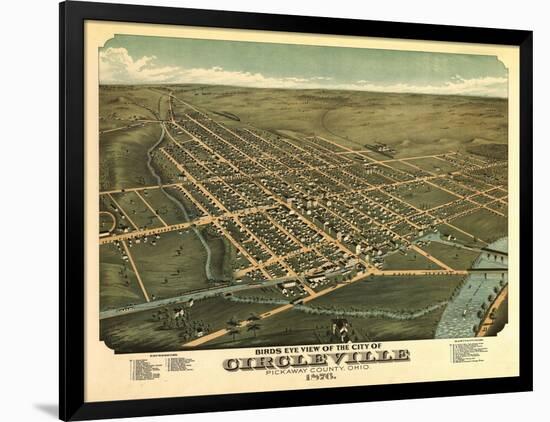 Circleville, Ohio - Panoramic Map-Lantern Press-Framed Art Print