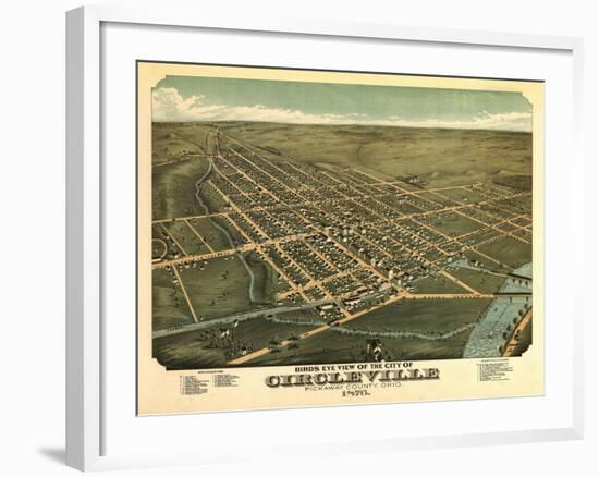 Circleville, Ohio - Panoramic Map-Lantern Press-Framed Art Print