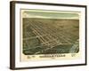 Circleville, Ohio - Panoramic Map-Lantern Press-Framed Art Print