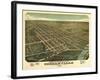 Circleville, Ohio - Panoramic Map-Lantern Press-Framed Art Print