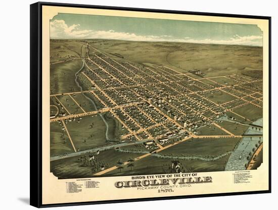 Circleville, Ohio - Panoramic Map-Lantern Press-Framed Stretched Canvas