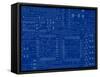 Circuit Board on a Blueprint Background-adroach-Framed Stretched Canvas