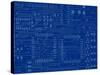 Circuit Board on a Blueprint Background-adroach-Stretched Canvas