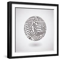 Circuit Board Sphere-germina-Framed Art Print