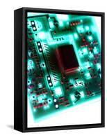 Circuit Board-Tek Image-Framed Stretched Canvas