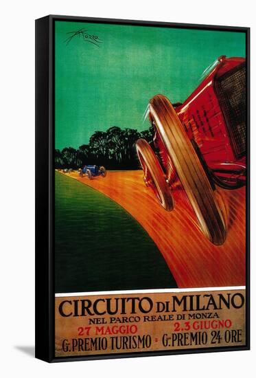 Circuito Di Milano Vintage Poster - Europe-Lantern Press-Framed Stretched Canvas