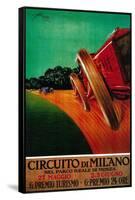 Circuito Di Milano Vintage Poster - Europe-Lantern Press-Framed Stretched Canvas