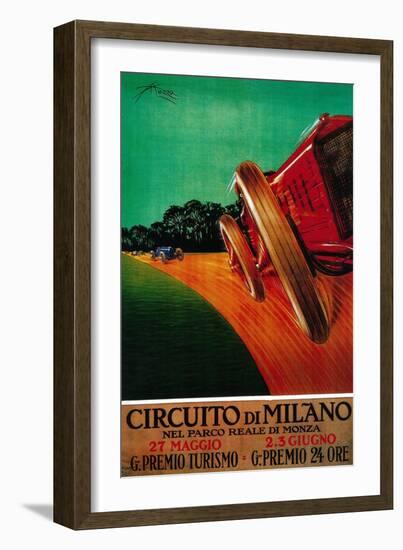 Circuito Di Milano Vintage Poster - Europe-Lantern Press-Framed Art Print